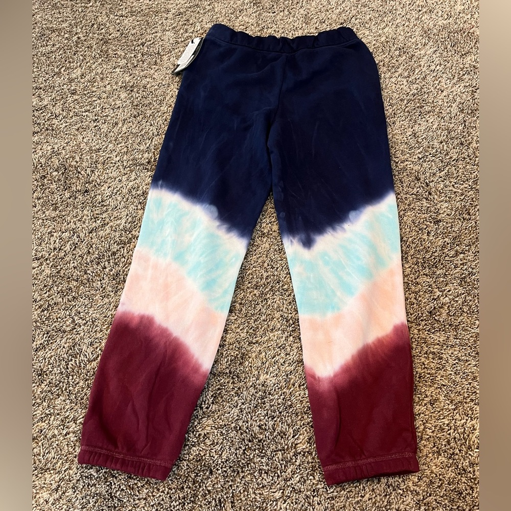 Art Class Kids' girls Fleece Jogger navy/maroon Sweatpants, size Large 10-12